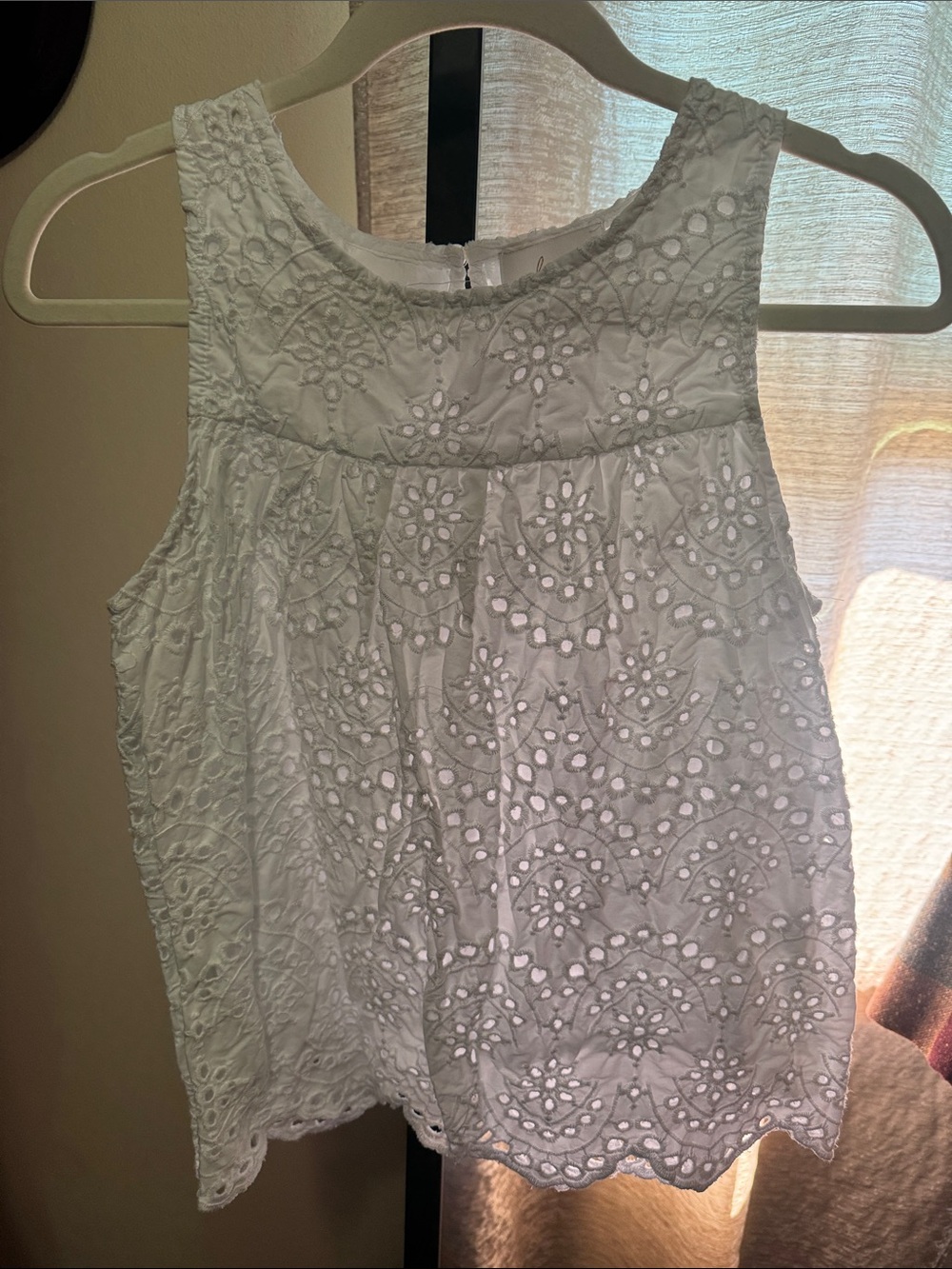 White Eyelet Sleeveless Camisole Top